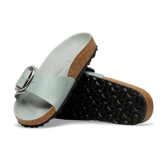 Birkenstock Australia Madrid Big Buckle High Shine Pure Sage Natural Leather Patent sole view