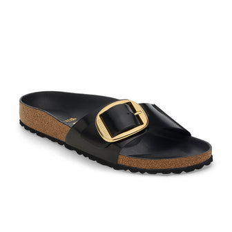 Madrid Big Buckle High Shine Black Natural Leather Patent