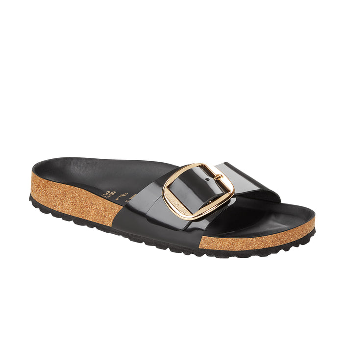 Birkenstock Madrid Big Buckle Natural Patent Leather High Shine Black Main View