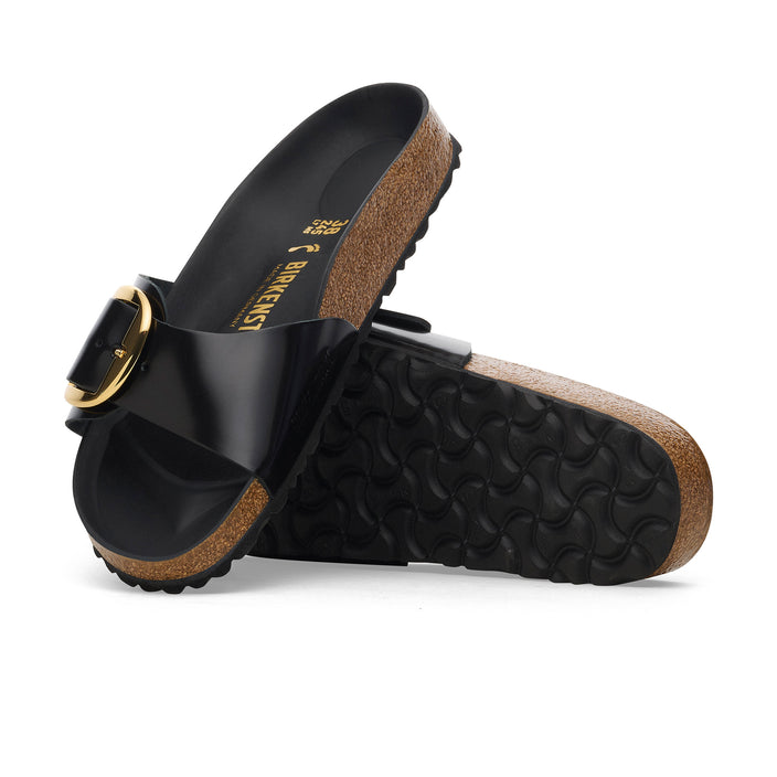 madrid big buckle natural patent leather high shine black sole 1022541