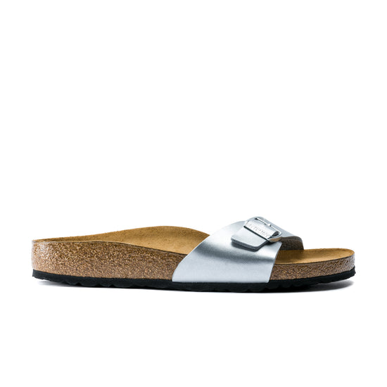 Birkenstock Madrid Silver Birko-Flor side view