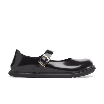 Birkenstock Mantova Droplet Buckle High Shine Black Natural Leather Patent side view