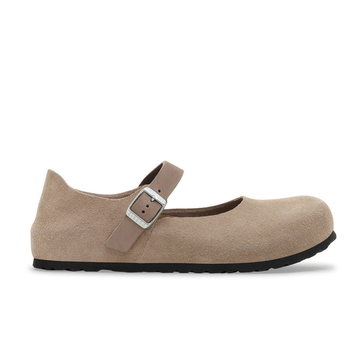 Birkenstock Mantova Taupe Suede Leather side view