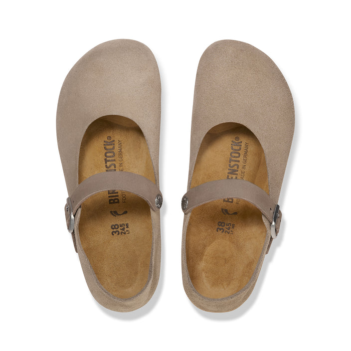 Birkenstock Mantova Taupe Suede Leather top view
