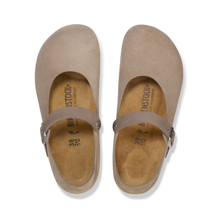 Birkenstock Mantova Taupe Suede Leather top view