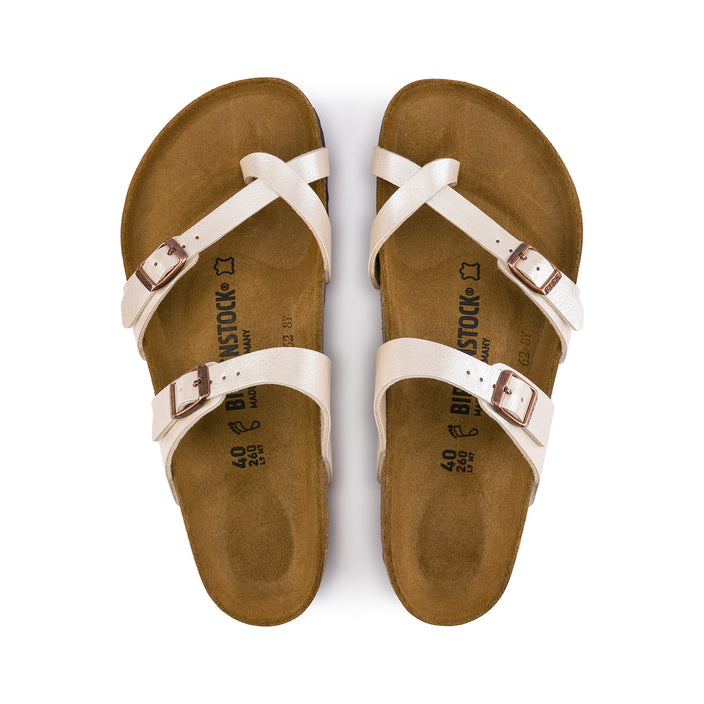 Birkenstock Mayari Graceful Pearl White Birko-Flor top view