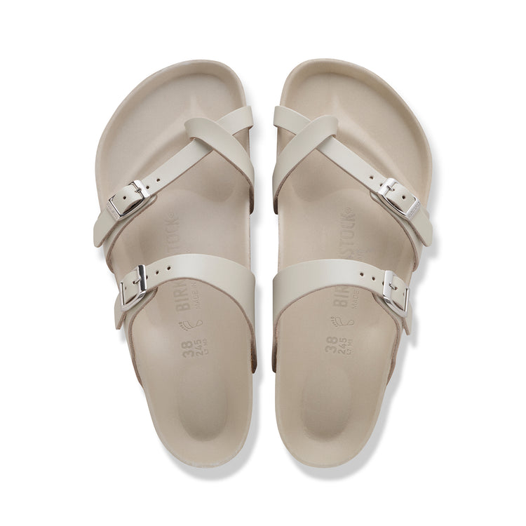 Birkenstock Australia Mayari Semi-Exquisite Oyster Amalfi Leather top view