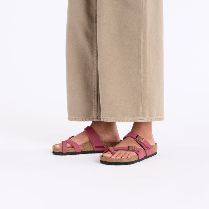 Birkenstock Mayari Vegan Berry Crush Synthetic on model 1