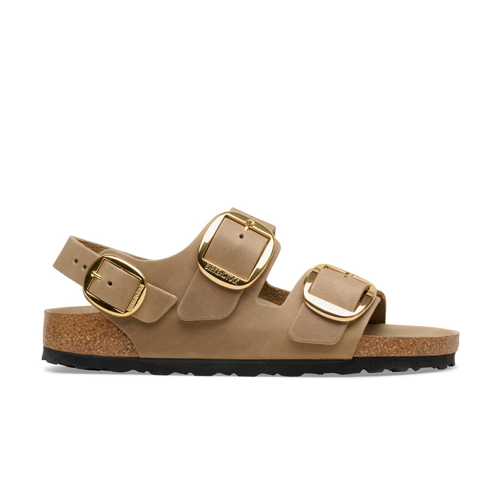 Birkenstock Australia Milano Big Buckle Tabacco Brown Oiled Leather side view