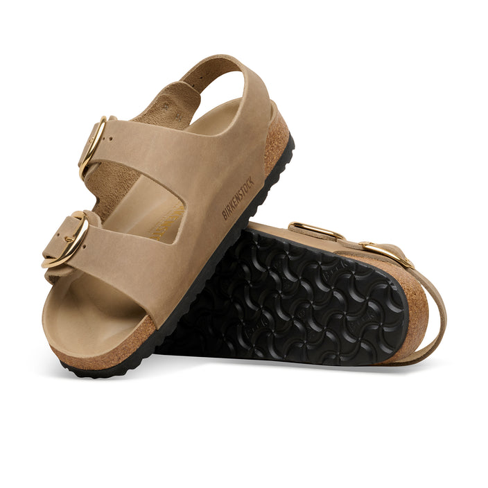 Birkenstock Australia Milano Big Buckle Tabacco Brown Oiled Leather sole view