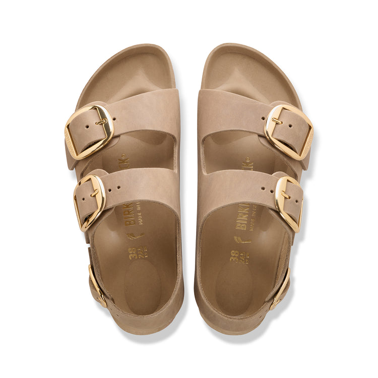 Birkenstock Australia Milano Big Buckle Tabacco Brown Oiled Leather top view
