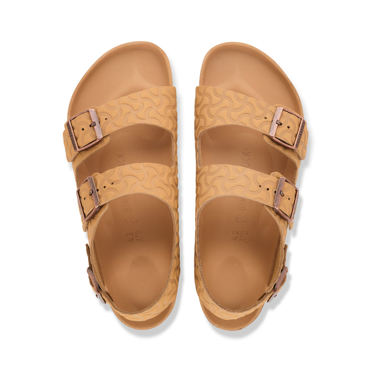 Birkenstock Australia Milano Bone Emboss Nature Natural Leather top view