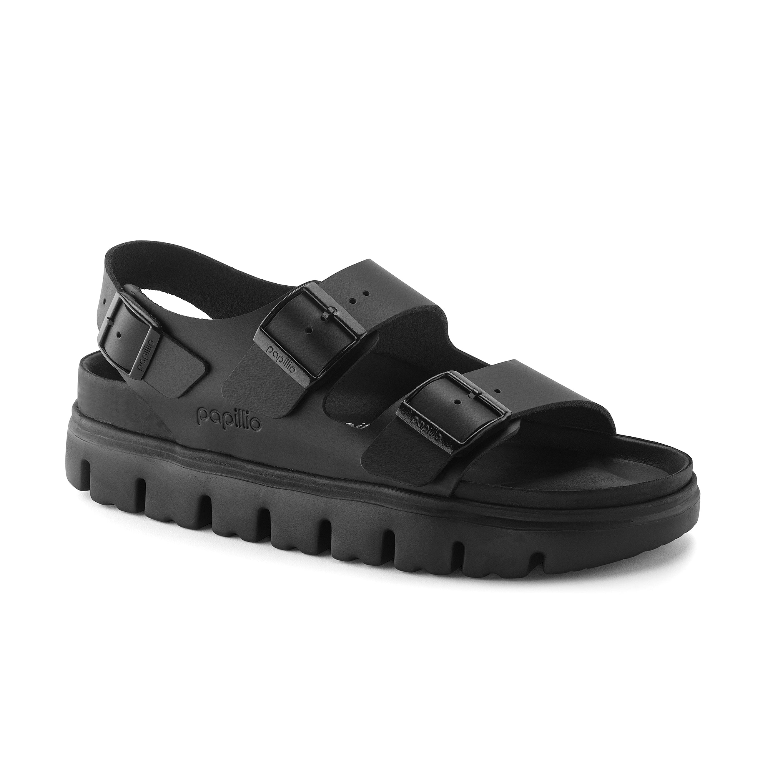 ビルケンシュトック Milano Chunky Exquisite Birkenstock Milano Chunky Exquisite Black Smooth Leather