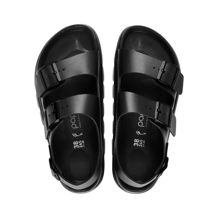 Birkenstock Milano Chunky Exquisite Black Smooth Leather top view