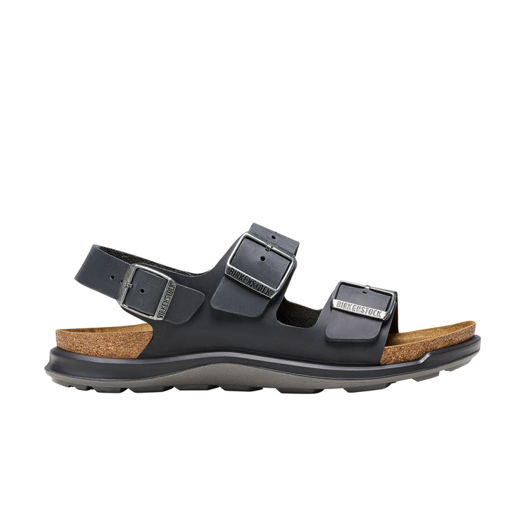 Birkenstock Milano Cross Town Black Oiled Leather side view