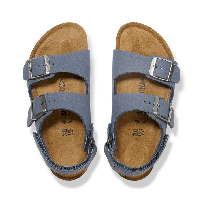 Birkenstock Milano Kids Adjustable Strap Navy BirkiBuc top view
