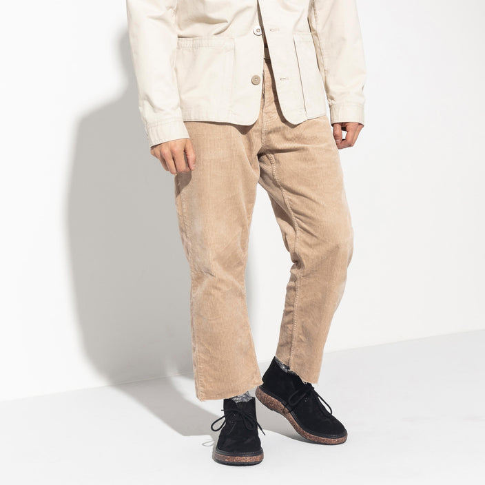 Birkenstock Milton Black Suede Leather on model 1