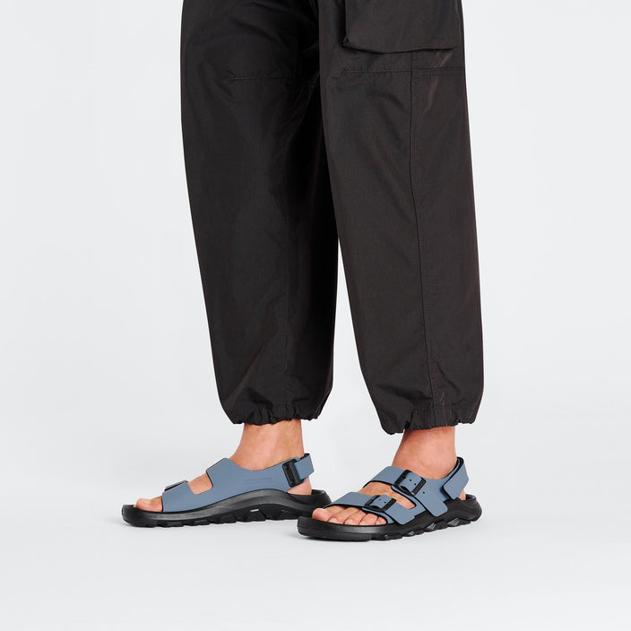 Birkenstock Mogami Terra Elemental Blue Birko Flor on model 1
