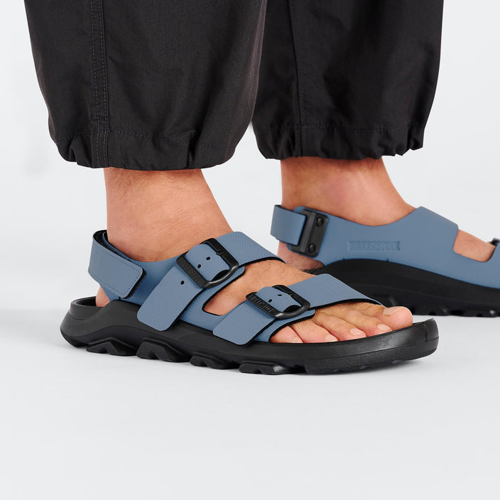 Birkenstock Mogami Terra Elemental Blue Birko Flor on model 2
