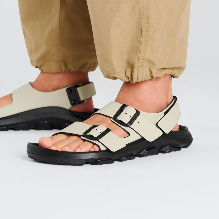 Birkenstock Mogami Terra Eucalyptus Birko Flor on model 2