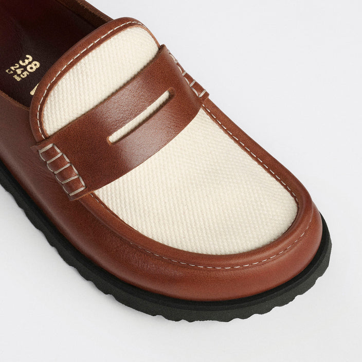 naples wrapped cinnamon canvas smooth leather top 1032470