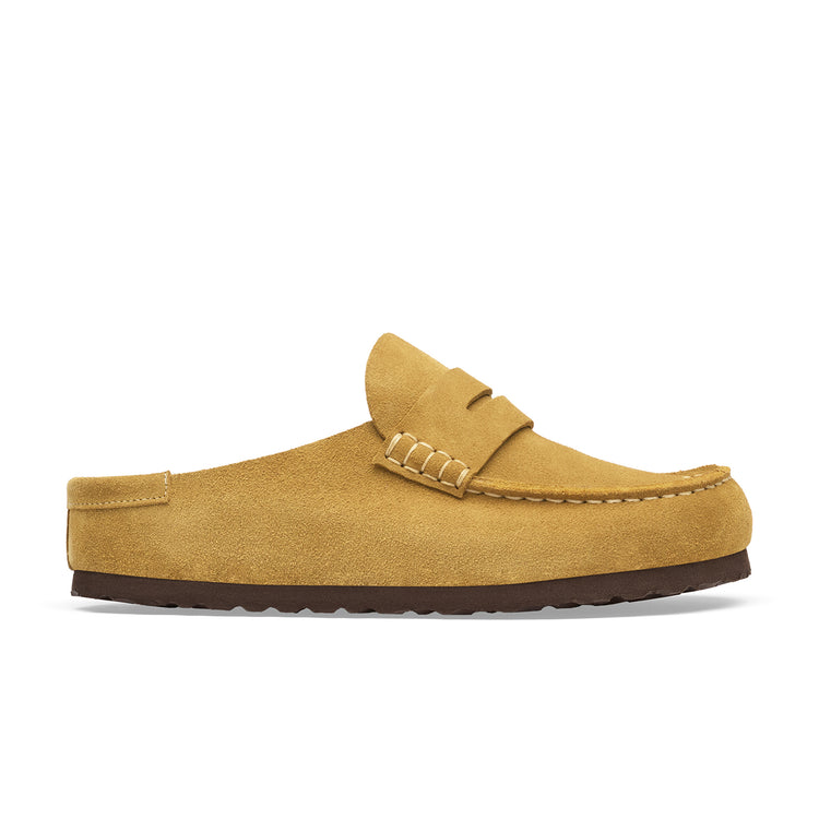 Birkenstock Australia Naples Wrapped Cork Brown Suede Leather Side View