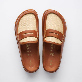 Naples Wrapped Ginger Brown Raffia/Smooth Leather