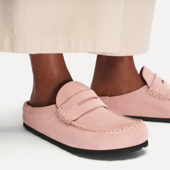 naples wrapped pink clay suede leather on model 2 1031675 1031683