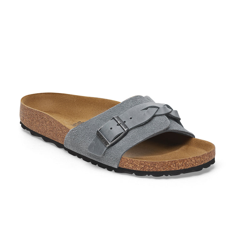 Birkenstock Oita Braided Basalt Grey Suede Leather 