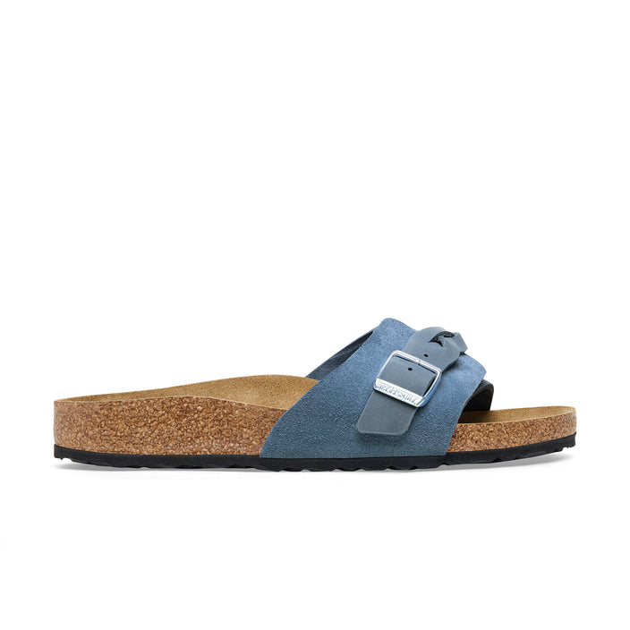 Birkenstock Oita Braided Suede Leather Elemental Blue side view