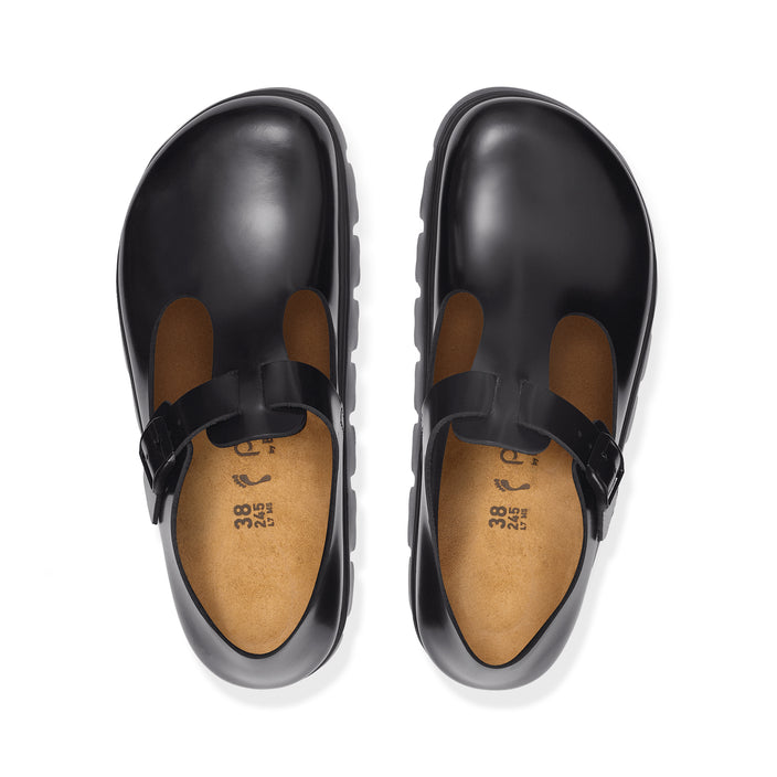 Birkenstock Paris Chunky Black Smooth Leather top view
