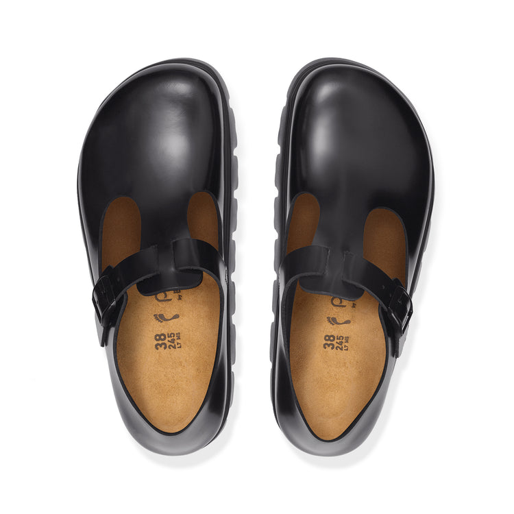 Birkenstock Paris Chunky Black Smooth Leather top view