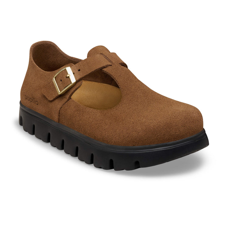 Birkenstock Australia Paris Chunky Dark Tea Suede Leather 