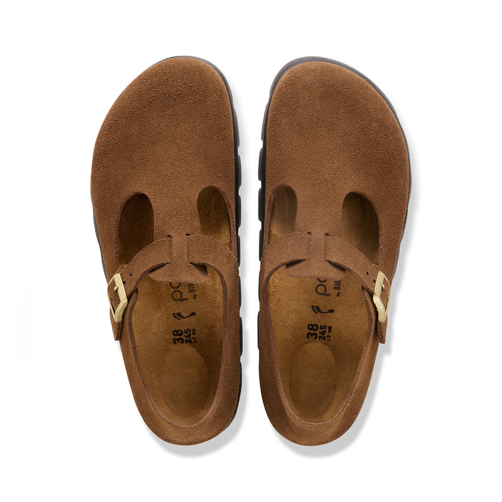 Birkenstock Australia Paris Chunky Dark Tea Suede Leather top view