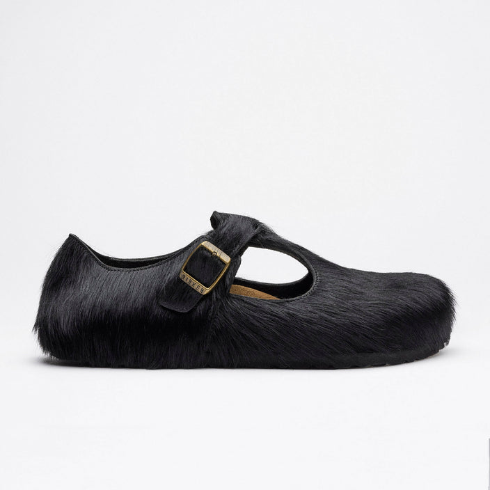 Birkenstock Australia Paris The Rebel Black Cow Fur side view