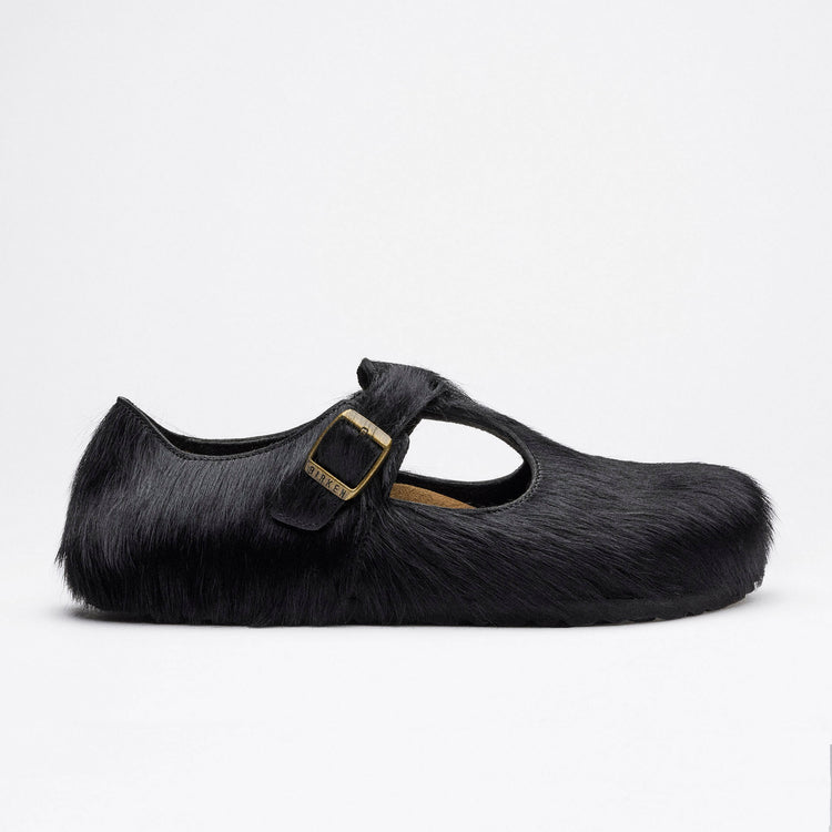 Birkenstock Australia Paris The Rebel Black Cow Fur side view