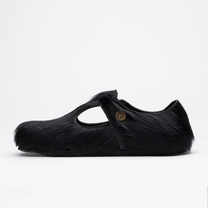 Birkenstock Australia Paris The Rebel Black Cow Fur side alt view
