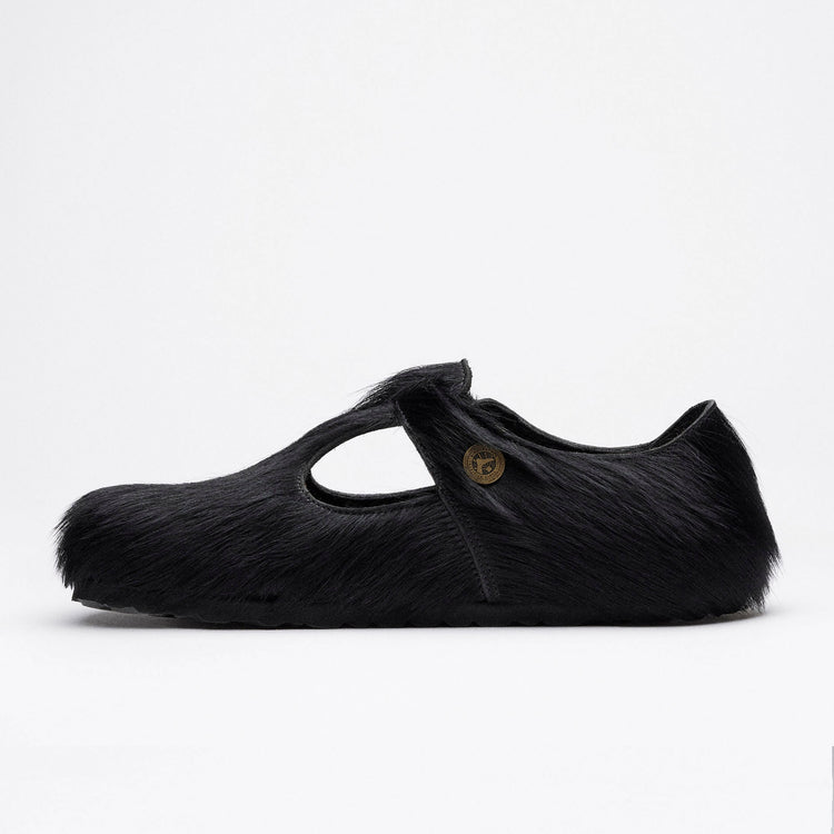 Birkenstock Australia Paris The Rebel Black Cow Fur side alt view