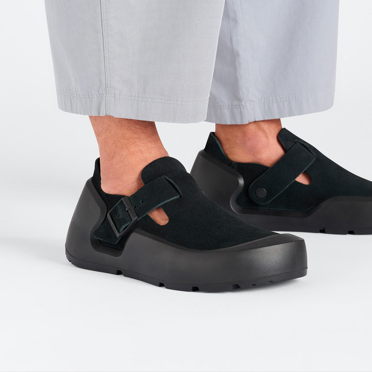 Birkenstock Reykjavik Black Nubuck Leather on model 2