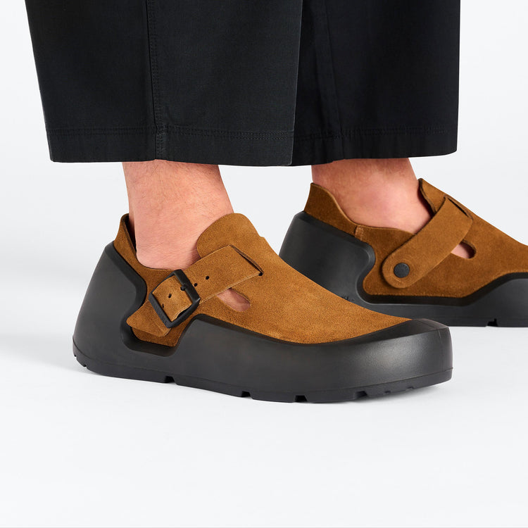 Birkenstock Reykjavik Mink Nubuck Leather on model 2