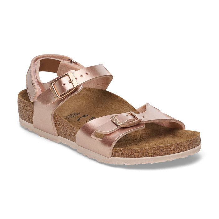Birkenstock Rio Kids Adjustable Strap Electric Metallic Copper Birko-Flor 