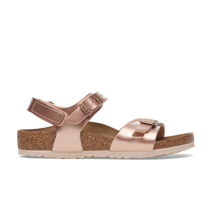 Birkenstock Rio Kids Adjustable Strap Electric Metallic Copper Birko-Flor side view