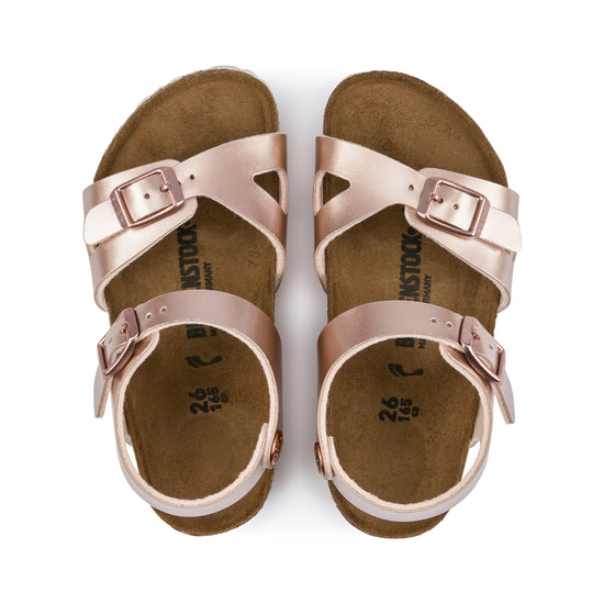Birkenstock Rio Kids Electric Metallic Copper Birko-Flor top view
