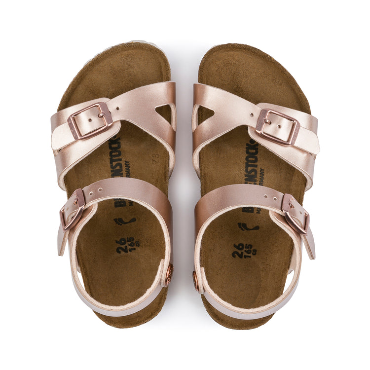Birkenstock Rio Kids Electric Metallic Copper Birko-Flor top view