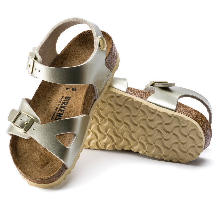 Birkenstock Rio Kids Birko-Flor Electric Metallic Gold sole view
