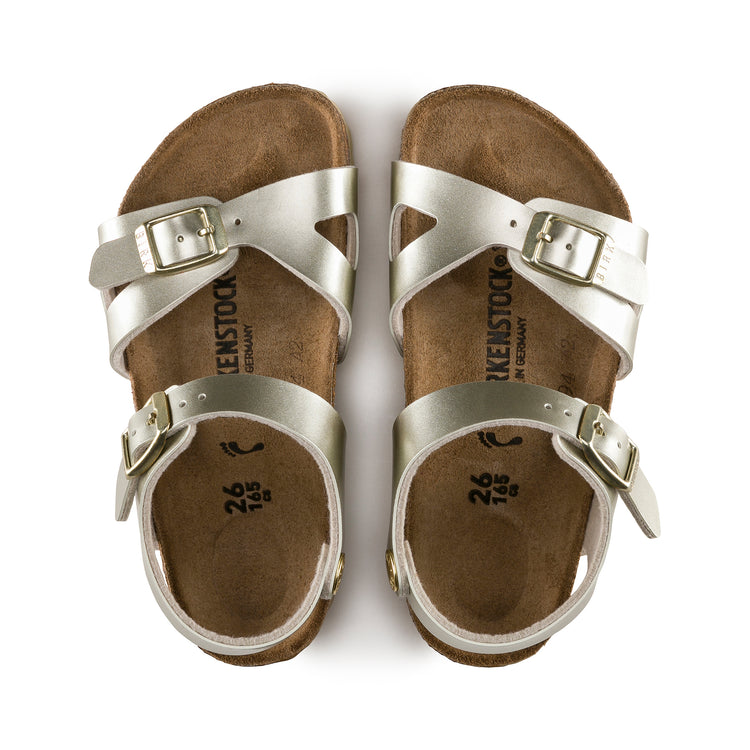 Birkenstock Rio Kids Birko-Flor Electric Metallic Gold top view
