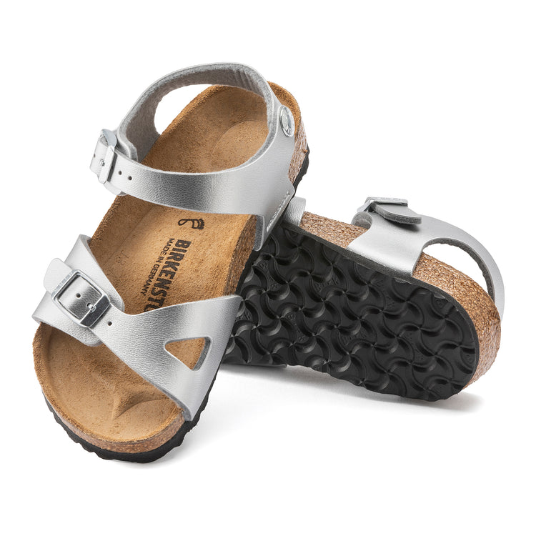 Birkenstock Rio Kids Silver Birko-Flor sole view