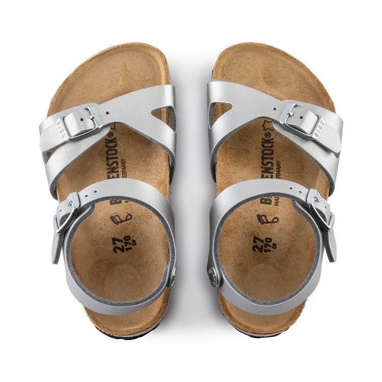Birkenstock Rio Kids Silver Birko-Flor top view