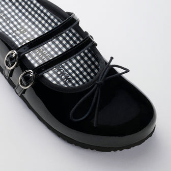 Birkenstock Australia Scala Black Natural Leather Patent detail view