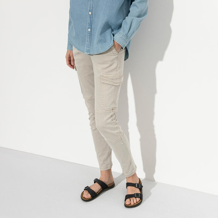 Birkenstock Sierra Cross Town Arctic Black Waxy Leather on model 1